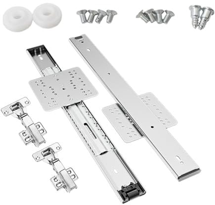 FLCPJGV Binari scorrevoli per ante a ribalta nascoste, guide con cerniere, ferramenta, binario per ante di armadi per cucina, camera da letto, casa, 450MM