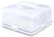 ZOPPER White Large Square Plastic Cake Box With Lockable Lid & Carry Handles Portable Cake Carrier Storage Container Fits 11 inch Ideal for Cakes, Cookies