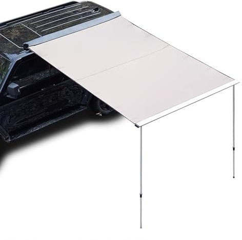 PurezmMoto Caravan Sun Canopy,Car Camping Tent,Car Side Awning, PU4000mm, UPF50+ Shade,Weather-Proof,Aluminium Rooftop Pullout Retractable Awning Side Awning For SUV/Truck/Van(250x350cm/8.2x11.5ft)