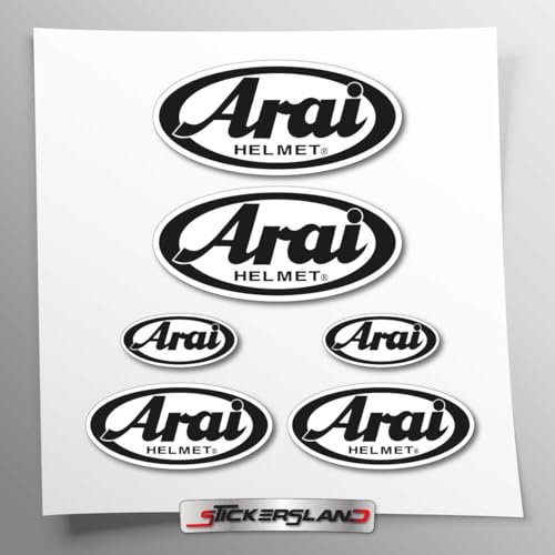 Stickersland®| Kit adesivi compatibile con Ara Nero casco Sponsor | uso personale, privato e decorativo | adesivi per moto telaio carena | decals sticker Decalcomanie Aftermarket