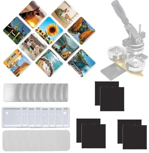 100/500/1000 Sets Square Knob Parts, DIY Fridge Knob Pin Maker Machine Magnet Supplies 50 * 50mm Square Fridge Magnet maker Machine,100set