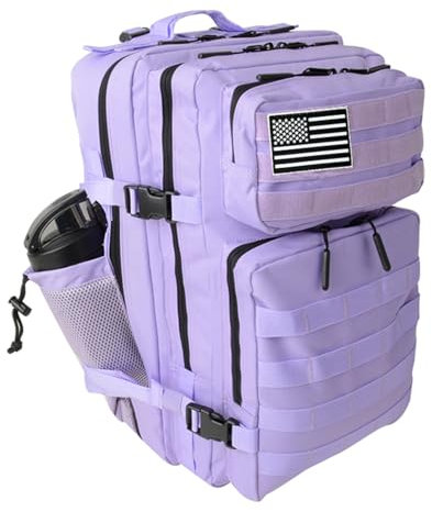 SEYATULLH Mochila Militar Táctica 45L Para Hombres y Mujeres Mochilas Molle con Estante de Botella Campamento Senderismo(Lila)