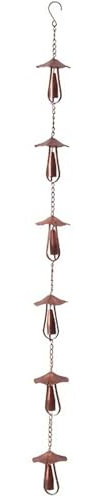 AZIDWERYQ Rain Chain Mushroom-Shaped 51x4 Inch Rain Catcher with Hanging Hook Pastoral Nostalgic Catcher Chain for Gutter, Outside