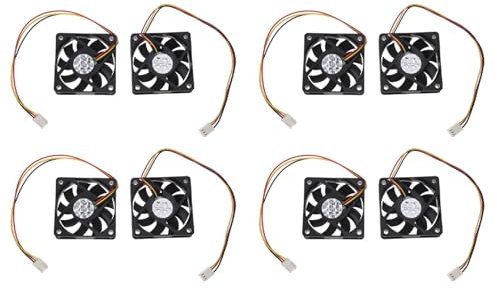 Goufride 60 mm 6 cm DC 12V Un 3 Pin Computer Case CPU Cooler Ventola di Raffreddamento Nero 8 Pezzi
