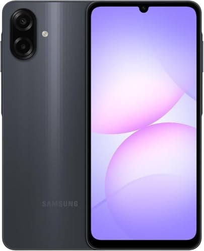 Samsung Galaxy A07 LTE (version internationale) Smartphone, 128 Go de stockage, 4 Go de RAM, processeur 6 nm, grand écran, 6 mises à niveau du système d'exploitation, noir