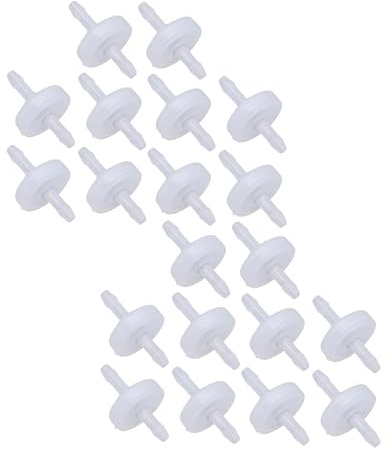 20pcs White 1/8 3mm Plastic Check Valve Hose Barb Non Return Ozone Resistance Plastic Valve Check Aquarium for Water Fuel Oil Air Gas