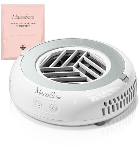 MelodySusie Aspirateur Ongle Portable HProA pour Débutants et Maison | 6000 tr/min, 30 Filtres Jetables, 3 Modes d'aspiration, Compacts et Mini Pour Onglerie, Manucure, Gravure, Polissage
