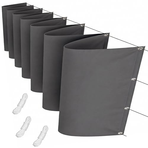Einziehbares Welle Sonnensegel 120 x 660 cm Wasserdicht UV Schutz Sonnenschutz Terrasse Einziehbar Reißfest Windstabil mit Seil für Außenbereiche, Dunkelgrau