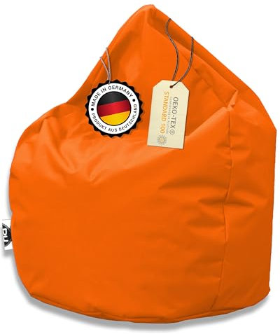 PATCH HOME Patchhome Sitzsack Tropfenform - Orange für In & Outdoor XXL 420 Liter - mit Styropor Füllung in 25 versch. Farben und 3 Größen