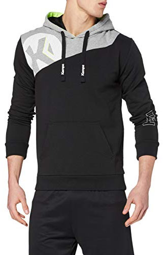Kempa Herren Core 2.0 Hoodie, schwarz/Dark grau Melange, XXL