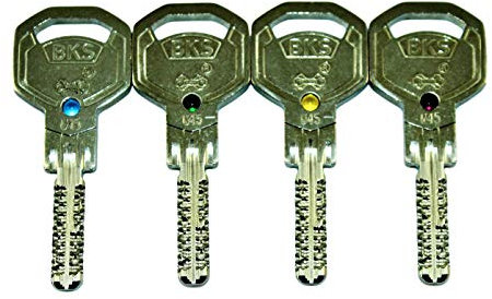 SN-TEC Austausch Glas Kugel für BKS Janus Schlüssel der Serie 45 und 46 (Gelb/Grün/Blau/Lila/Braun/Weiß/Schwarz) (10 Stück) (Gelb)