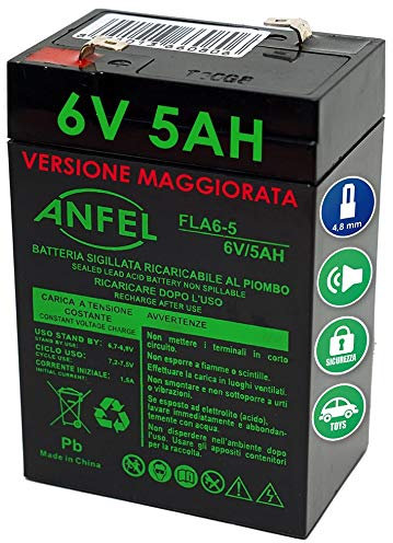 COMPATIBILE FIAMM Batteria ricaricabile da cambio per Peg Perego Feber Injusa Smoby Diamec 6V 4 5Ah1