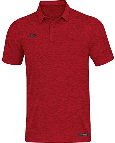 JAKO Herren Poloshirt Premium Basics, Rot-Meliert, S
