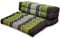livasia Meditationskissen faltbar klappbar - 72x50x12cm - Zafukissen Zabuton für Yoga und Meditation, Meditationssitz mit Kapok, Sitzkissen Schneidersitz zum Klappen, handgefertigt (Braun/Grün)