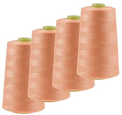 4 x 4572m Overlock-Garn Overlock-Nähgarn Oeko-Tex Polyestergarn Farbe 501 bis 540, Farbe:A538 beigerot