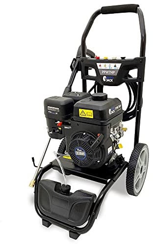 Autojack Petrol Pressure Washer, 4 Stroke 7HP 207 Bar 3000psi Jet Wash Car Cleaner for Patio Driveways & Gardens, Puncture proof tyres & Built in soap box