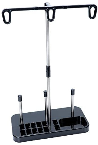 New brothread Peso leggero Supporto per filo - Portafilo a 3 bobine per macchina da ricamo, cucito, quilting e tagliacuci - Quattro Colori per Le scelte - Nero