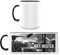Manutextur Tasse mit Namen - personalisiert - Motiv Schlagzeug - Keramik - 330 ml - weiß/schwarz - persönliches Geschenk