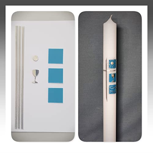 BASTEL-SET für Kommunionkerzen und Taufkerzen komplettes Motiv + Beschriftung ! MS 08