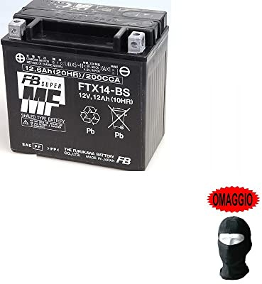 Compatible avec KAWASAKI 1400 ZZR 2009 ABS batterie déjà prête à l'utilisation FURUKAWA FTX14-BS 12 V 12 Ah batteries 12 AMPERE SPÉCIFIQUE POUR MOTO SCOOTER 150X87X145