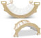 COSTWAY Arco da Arrampicata per Bambini, 2 in 1 Altalena ad Arco in Legno con Cuscino Morbido, Doppia Faccia, Ideale per Bambini 1+ Anni (Naturale)