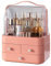SuperGift.com Makeup Organiser, Cosmetics Skincare Organisers Box, Skincare Organiser, Make up Organisers and Storage for Vanity with Lid and Drawers for Countertop, Bathroom and table (Pink)