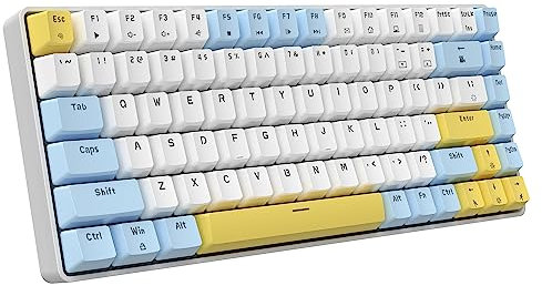 Hot Swappable Mechanical Gaming Keyboard, 80% Wired Portable Mix Color Compact Gaming Keyboard with Linear Red Switch,84 keys without conflict with 20 RGB Backlit Modes for Laptop PC Gamer PS4 Typists