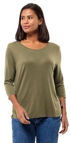 Jack Wolfskin Damen Mola 3/4 T W T-Shirt, Bay Leaf, XS