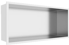 Balneo Wall-Box One Duschnische 45 x 20 x 10 cm, Edelstahl AISI 304 | Edelstahl AISI 304, Rahmen 18,7 mm, 1 % Gefälle, 100 % wasserdicht, 10 J. + 2 J. Beschichtung