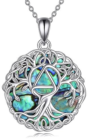 YFN Baum des Lebens Halskette Sterling Silber Nüchternheit Baum Anhänger Kette AA Erholung Schmuck Anonyme Alkoholiker Geschenke für Damen Herren