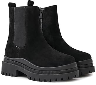 Cloud 5ive Damen Schuhe Plateau Stiefel mit Zipper u. elastischem Band