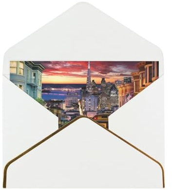Grußkarten mit San Francisco-Druck, blanko, mit Umschlägen, für Geschäftseinladungen, Geburtstage, Hochzeiten, 16 x 11,5 cm