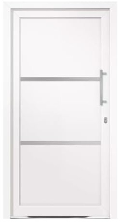 HORI Eingangstür Kunststoff Komplettset – Moderne Hauseingangstür mit Stahlverstärkung, Wärmeschutz & 5-fach-Verriegelung - Farbe: weiß - DIN rechts - Modell: Line - 208 x 98 cm