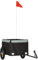 vidaXL Strong Iron Bike Trailer Wagon for Kids with Tow Bar, Safety Flag, and Large Storage Compartment - Black and Grey