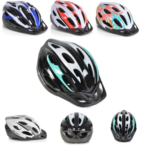 Byox Kinder Schutzhelm Y02 Größe L 58-62 cm, 17 Löcher, einstellbar, LED-Licht, Farben:grün