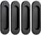 MOROBOR Tiranti ovali autoadesivi per porte scorrevoli, 4 pezzi, in lega di alluminio, maniglie senza punzonatura, per porte scorrevoli, finestre, armadi, cassetti (nero opaco, 100 mm)