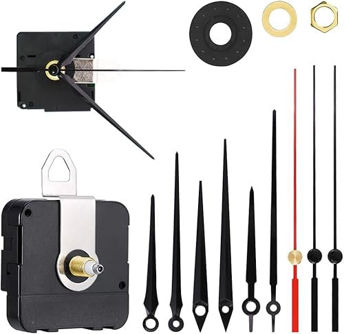 Aoreun Uhrwerk DCF Funk-Uhrwerk mit Zeigersätzen, Uhrwerk Funk 9 Zeigersätze leise schleichende Zeiger Funkuhrwerk für Wanduhr Lautlos Funkuhrwerk Schwarz Funkuhrwerk für Ersatz DIY