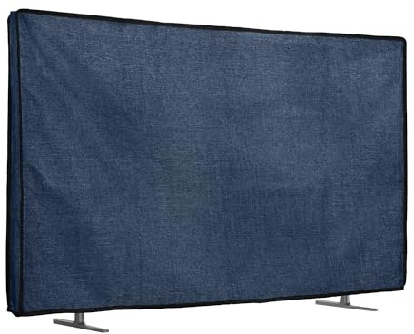 kwmobile TV Cover - 75 Linen Dust Protector - Blue Grey