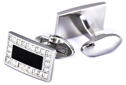 Quadratische rechteckige Diamant-Manschettenknöpfe, Manschettenknöpfe, Kristall-Emaille-Knöpfe und Diamant-Knöpfe