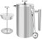 French Press Cafetière à piston de 1 l en acier inoxydable avec filtre à 3 niveaux et double paroi isolée avec cuillère 1000 ml