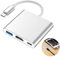 3-in-1 Type C Multiport Converter with 4K Output and 100W Charging – USB 3.0 and AV Port Hub Compatible with MacBook, iPhone, Samsung, Laptop and Monitor Display (White)