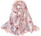 MEDUOLA Femmes Soie Foulards La Mode élégant Echarpes Extensible Doux Châle (Rose)