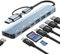 USB C Hub 8 in 2 USB C Verteiler, Multiport Adapter M-acbook USB Adapter, USB Hub USB C mit SD&TF Kartenleser, USB 3.0&USB 2.0 Ports, 3.5mm Audio Anschlüsse, USB C Hub 3.0 für MacBook, Galaxy, iPad