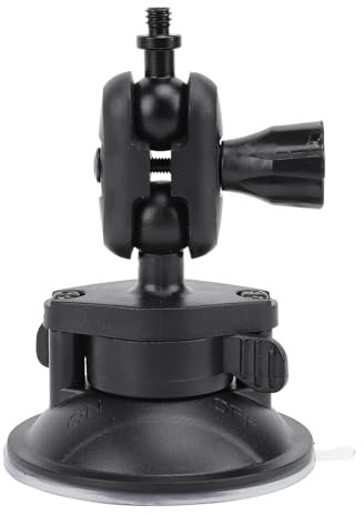 Fockety Soporte de Ventosa para Cámara, Soporte para Cámara de Salpicadero de Parabrisas de Coche con Tornillo de 1/4 de Pulgada y Cabezal de Bola Doble, Soporte para Ventana de Parabrisas