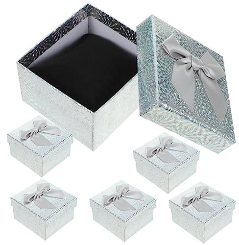 PLAFOPE Platzsparende Ineinander Stapelbare Geschenkboxen Aus Papier Mit Deckel Und Bändern 9 X 8 5 X 5 5 Cm Quadratische Boxen Zum Verpacken Großpackung