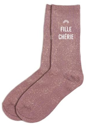 STC - Paire DE Chaussettes Paillettes Fille CHÉRIE Femme