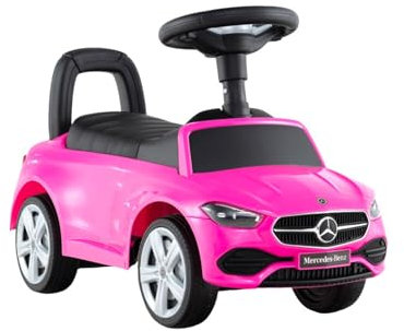 SOARS Mercedes-Benz Rutschauto, Rutschfahrzeug mit Lenkrad, Sound, Stauraum, Spielzeugauto Jungen & Mädchen für Kinder ab 1 Jahr, 65 x 28 x 38 cm (Rosa)