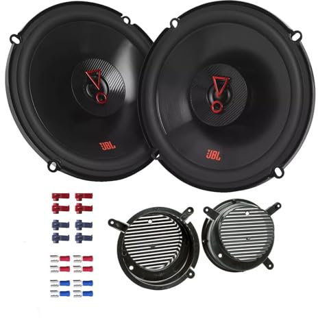 JBL Stage3 627F Lautsprecher mit Einbauset passend für Mercedes SLK-Klasse (R170) 1996-2004 Türen vorne 450W 165mm 2 Wege Koax