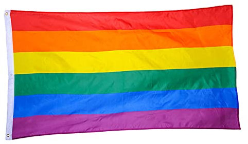 Große Regenbogenflagge 60x90cm aus Polyester mit Ösen
