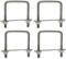 duoyif Boulons En U Carré M8 60mmx80mm U-Bolts M8, Diamètre intérieur 60mm, U-Boulons En Acier Inox Avec écrou Et Plaque De Cadre, Boulon En U Pour Fixation De Planches Et Tuyaux (M8-60x80mm)